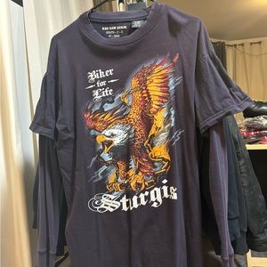 RXO RAW DENIM black Long Sleeve/ style t-shirt « STURGIS »